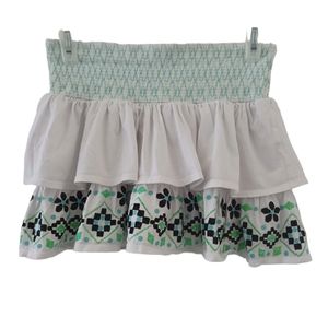 Justice skirt white, green, black with glitter pattern Size 14